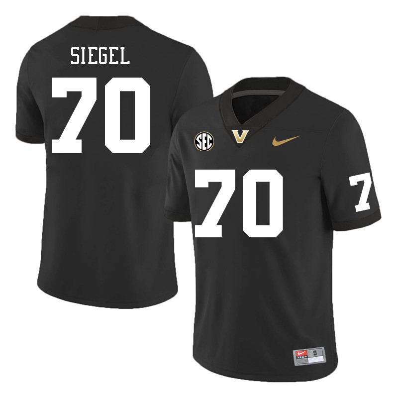 Vanderbilt Commodores #70 David Siegel College Football Jerseys Sale Stitched-Black